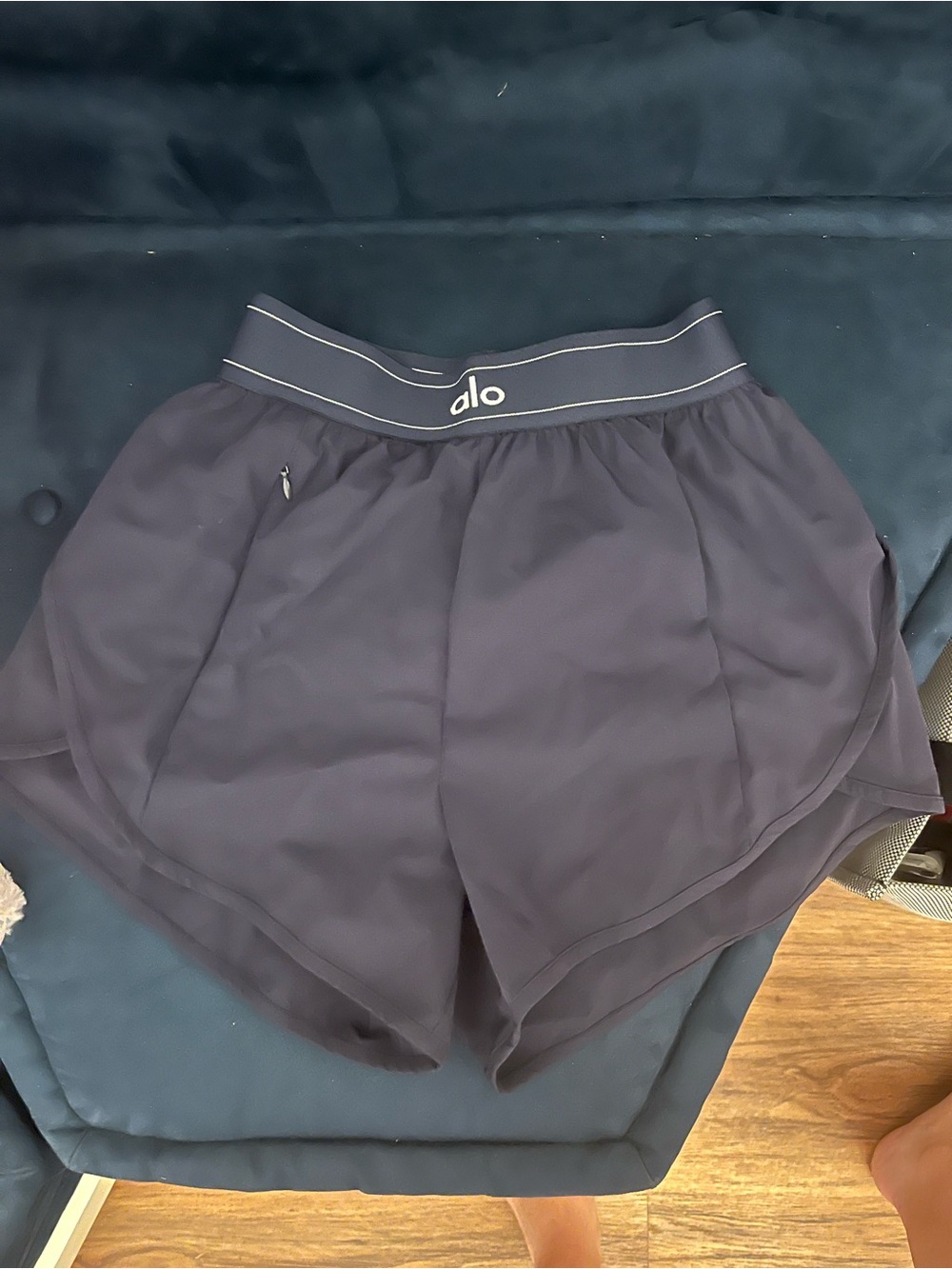 ALO Yoga Women's Athletic Shorts in Dark Navy